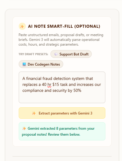 AI ROI Analyst dashboard — slide 3